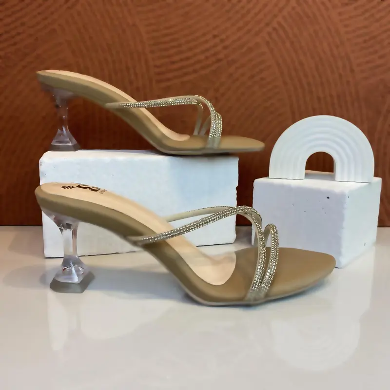 Embay Jihan Heels Wanita Terbaru Hak Kaca 7cm Sandal 5