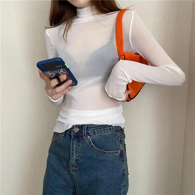 Product Introduction of Áo Thun Nữ, Áo Dài Tay, Xuyên Thấu Đối, 1 Chiếc Top Women 19