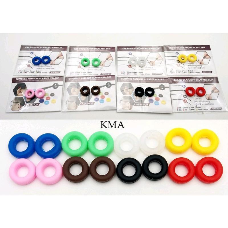 Earhook Silicone Temple DONAT kacamata - 1 Pasang Penahan Ujung Tangkai Kaca Mata Anti Slip Karet SWEETLY Biru Frame 1