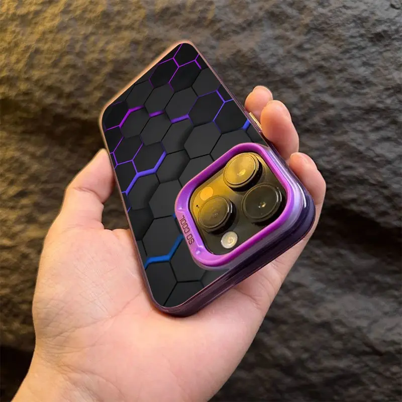 For iPhone XR X/XS XS Max 7 Plus/8 Plus 11 11 Pro 11 Pro Max 12 12 Pro 12 Pro Max 13 13 Pro 13 Pro Max 14 14 Pro 14 Pro Max 14plus/15 Plus 15 15 Pro 15 Pro Max case Cover Casing telepon IMD pola sarang lebah berteknologi tinggi 7
