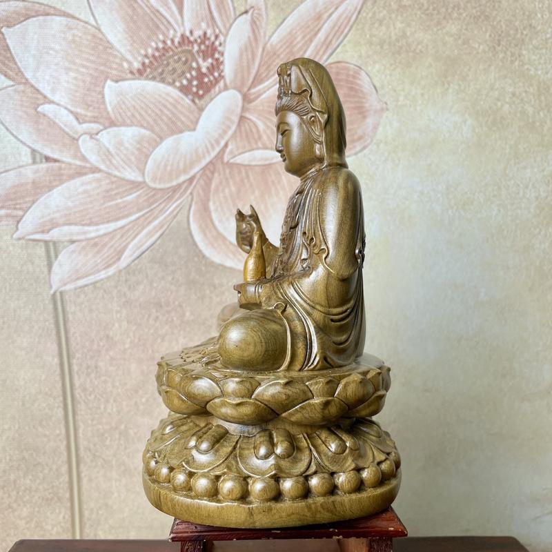 Product Introduction of Tượng Quan Thế Âm Bồ Tát Gỗ Bách Xanh Cao 15cm Mùi Hương Thơm 7