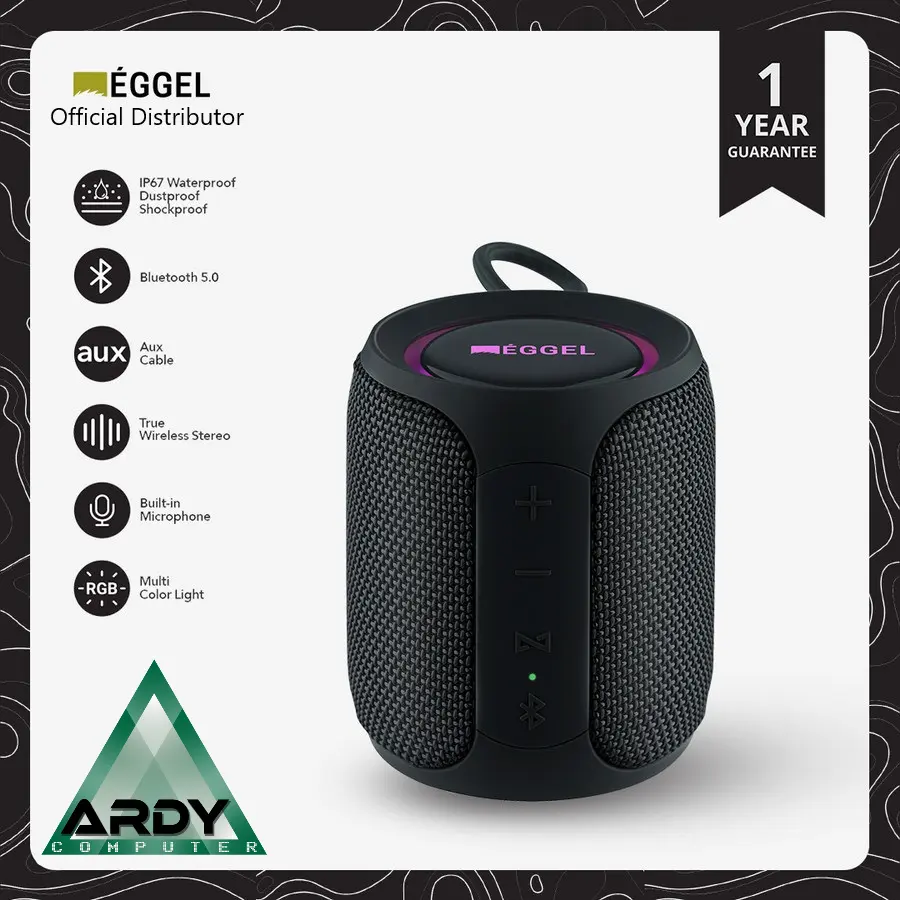 Eggel Terra 3 Mini S 360 Waterproof Portable Bluetooth Speaker RGB led wireless Speakers