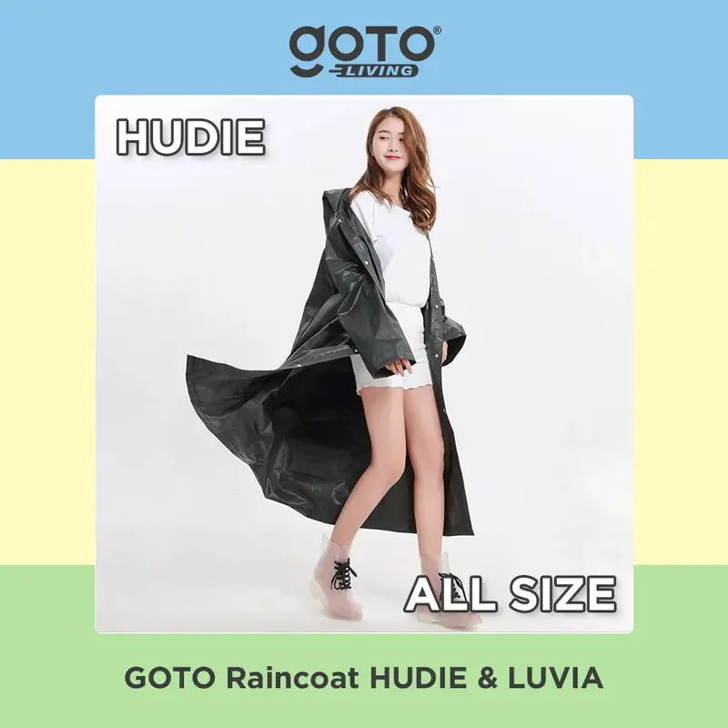 Goto [COD] Hudie Luvia Raincoat Jas Hujan Ponco Kelelawar Jumbo Pria Wanita 2