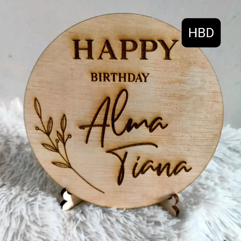 CUSTOM PAPAN NAMA BAYI /PAJANGAN KAYU DEKORASI HADIAH MAHAR UCAPAN ULANG TAHUN ANNIVERSARY WEDDING PERNIKAHAN WISUDA SOVENIR STAND TATAKAN MULTIPLEX MULTIPLEK PLYWOOD 5