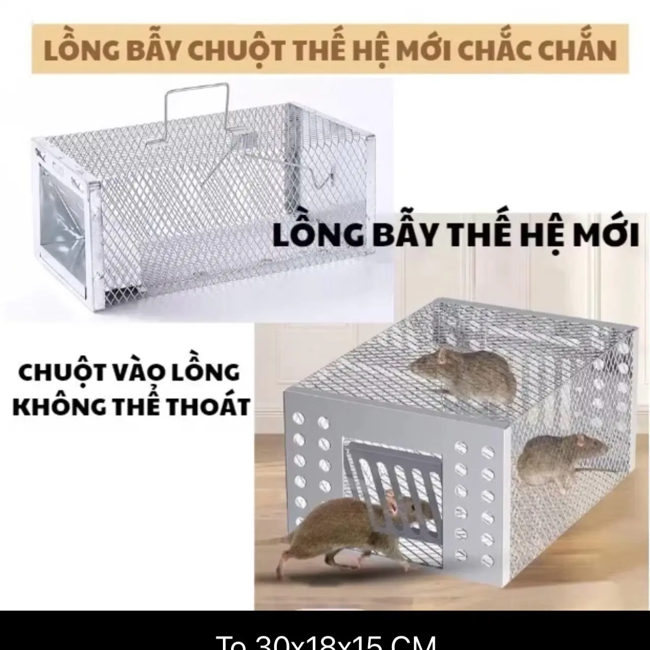 Lồng bẫy chuột thông minh,chất liệu thép không rỉ xit  duo