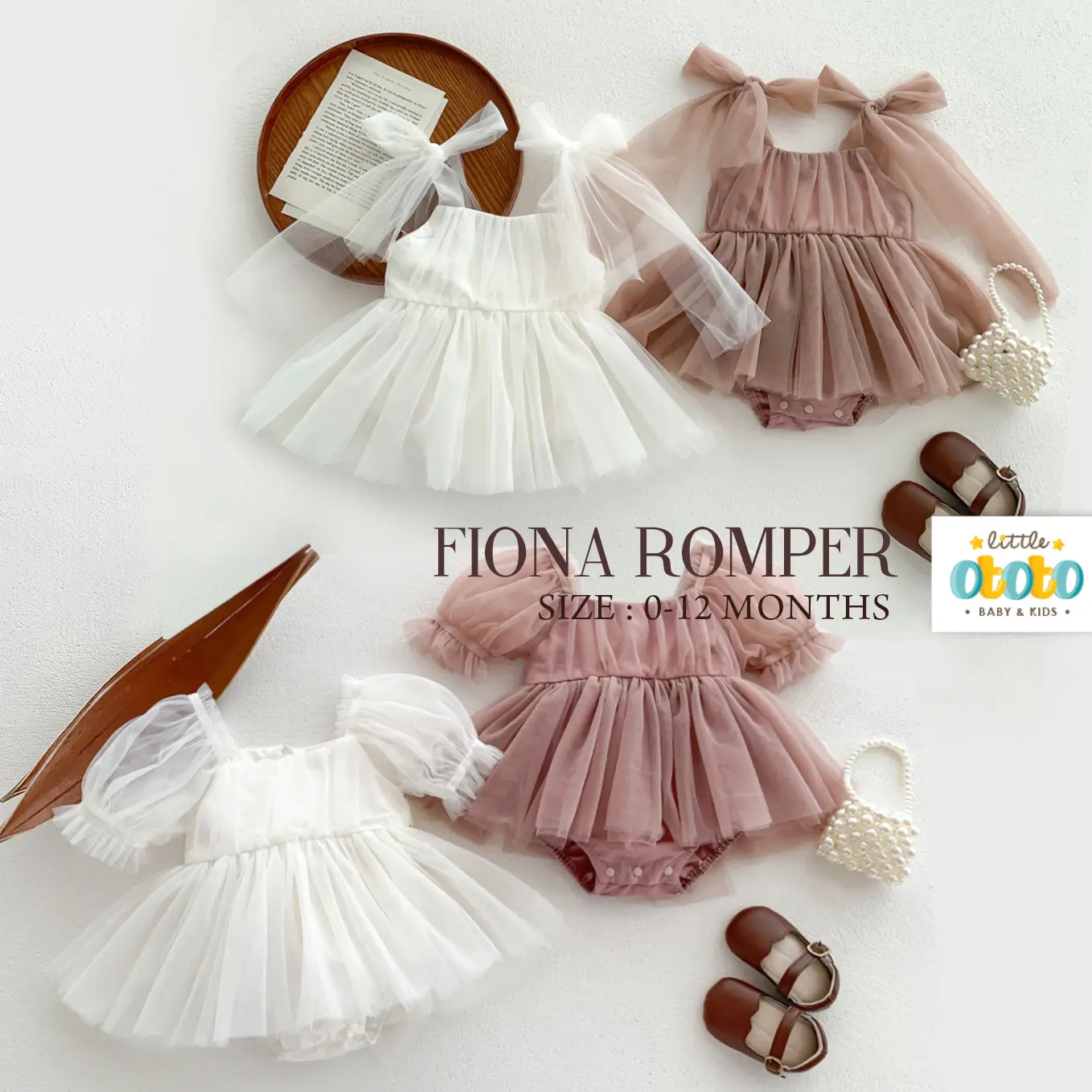 [LITTLEOTOTO] Romper Bayi FIONA IMPORT KOREA Premium - Newborn NB baby TUTU Pakaian Baju Jumpsuit dress pesta Jumper Bodysuit Bayi Baby Perempuan girl