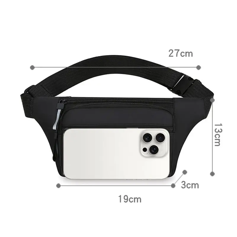 Túi Đeo Hông Nam, Chất Liệu Nylon Thời Trang, Sức Chứa Lớn, Chống Trộm, Thích Hợp Cho Thể Thao Và Điện Thoại Di Động, Nhiều Ngăn, Chống Thấm Nước, Ôm Sát, Lý Tưởng Để Sử Dụng Ngoài Trời 2