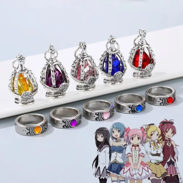 Vòng Cổ Đá Quý Linh Hồn, Anime Puella Magi Madoka Magica, Mặt Dây Chuyền Trang Sức Phù Hợp, Nhẫn