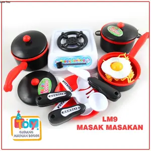 GROSIR MAINAN ANAK PEREMPUAN SET MASAK MASAKAN MIE TELOR CEPLOK MAINAN MASAK HAPPY COOKING KOMPOR PANCI LM9