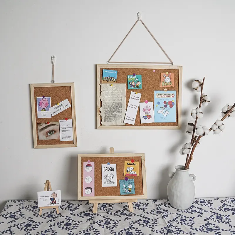 bảng ghim treo tường，Bảng ghim bần gỗ ghim ghi chú, tranh ảnh, postcard decor bàn học, bàn làm việc Decor Phòng Trang Trí Nhà 2