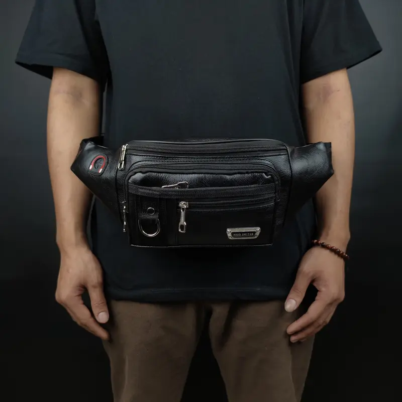 Tas Pinggang Kulit PU Polo Amstar Terbaru Waistbag Tas Selempang Bahu Pria 7