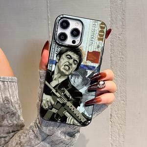 Funda para celular con patrón de personajes de películas de dinero en caricatura, funda protectora anticaídas, cubierta para móvil completamente protectora y a prueba de golpes para iPhone 16promax 14 13 12 11 Pro Max, Casing