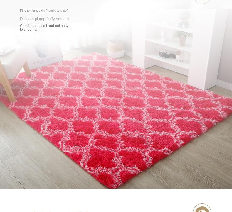 Product Introduction of Thảm trải giường hoàn toàn, phong cách Bắc Âu, nâng cấp mềm mại và mịn màng, nhuộm cà vạt, với mô hình len và lụa, thích hợp cho phòng Khách, bàn trà và thảm đầu giường, thảm tóc dài, thảm trang trí đèn lồng, thảm 11