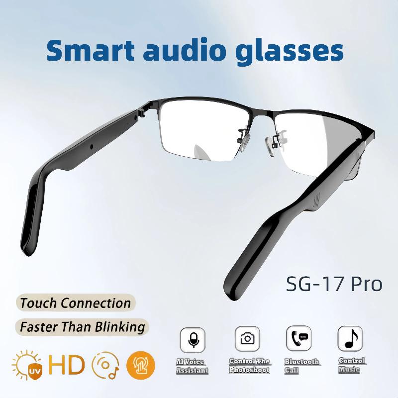 SG-17 Pro 2025 New Bluetooth Smart Glasses Anti-Blue Light Sunglass Music Player Voice Assistant Outdoor Sports Smart Sunglasses