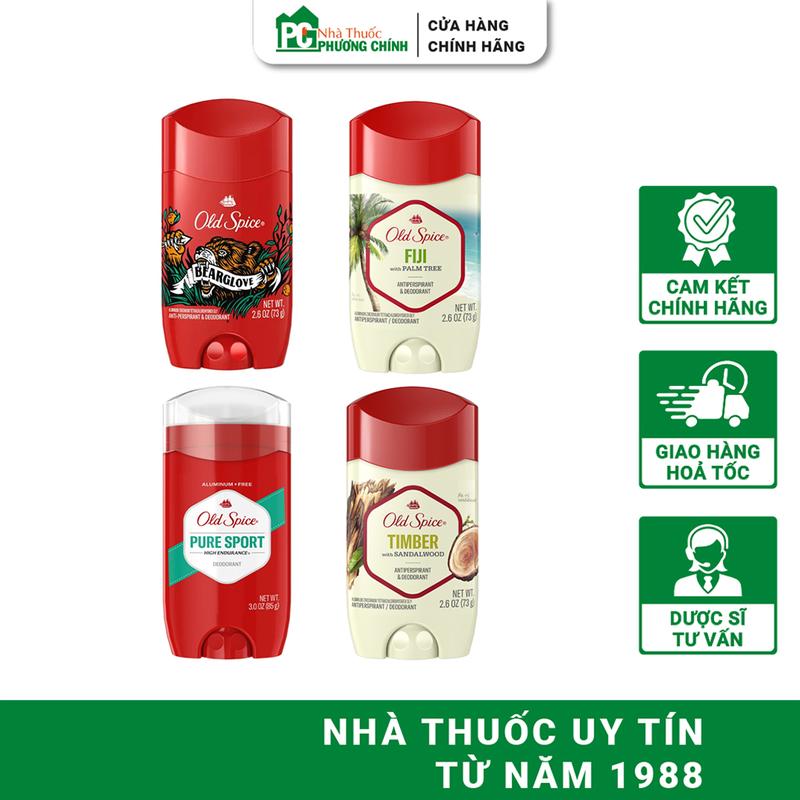 Lăn Khử Mùi Old Spice Nam Nữ Timber/ Pure Sport/ Bearglove/ Fiji/ Captain /Oasis/ Wolfthorn/ Fresh (Sáp Xanh/ Trắng)