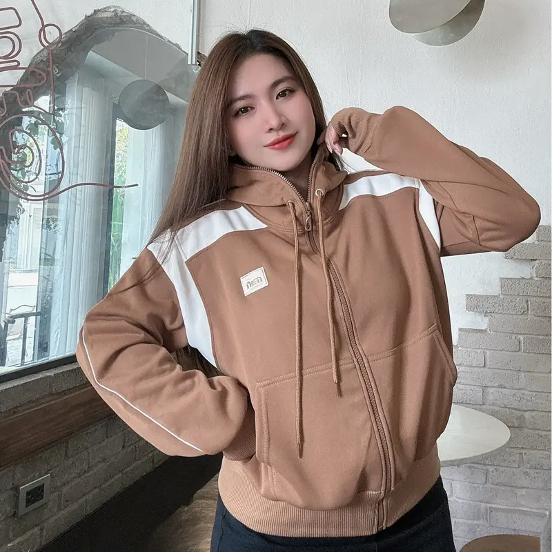ÁO KHOÁC PHỐI LOGO 2 DA ( MKN CLOTHING ) Nữ Women Top Jacket 6