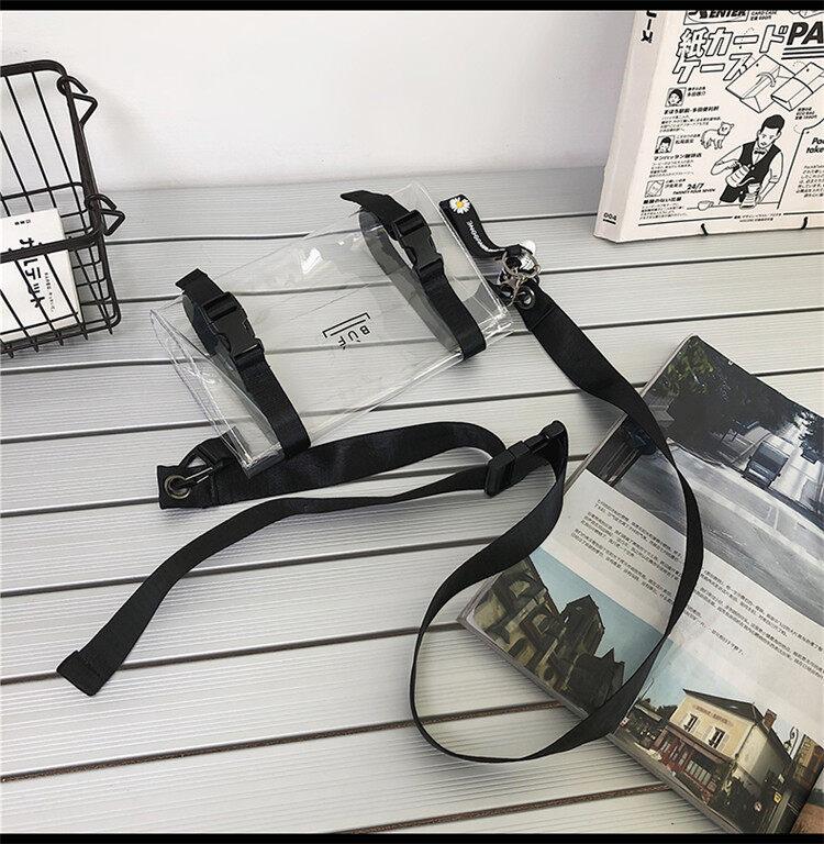Product Introduction of Ulzzang Korean Fashion Pvc Waterproof Men  Shoulder  Crossbdoy  Messenger  for Men transparent sling bag transparent  bags  men 23