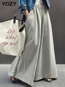 YOZY Women's Plain Pocket Pants, Casual Comfy Trousers for Daily Wear, Ladies Bottoms for All Seasons