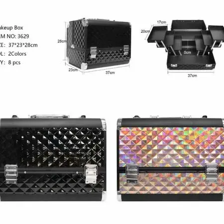[FREESHIP] Cốp Nhôm 3 Tầng Size To (37x23x28 ) Đựng Đồ Nail Mi Phun xăm Trang điểm Cốp To Đựng Vừa Máy hơ T2,T8 1