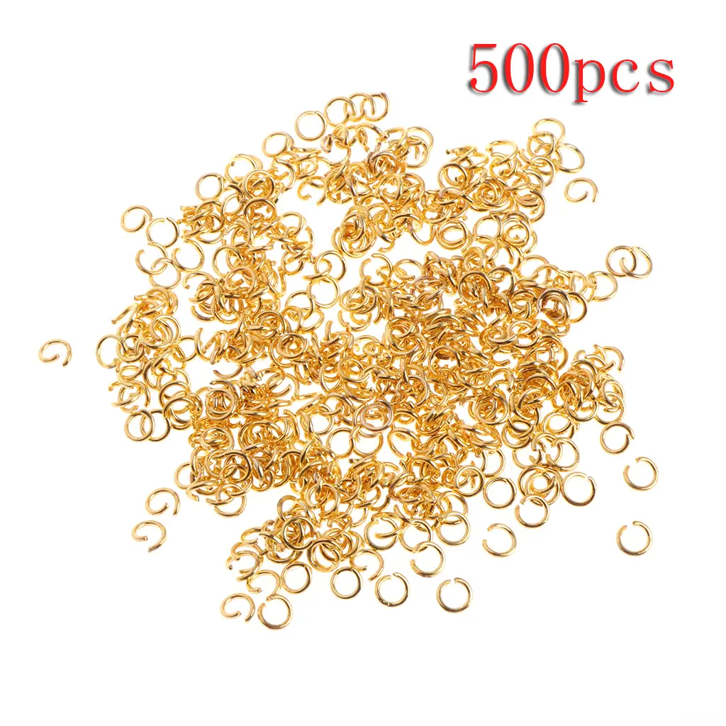 ✪ 500Pcs/Set 4mm Gold Plated Opening Jump Rings Connectors Jewelry Making Kit