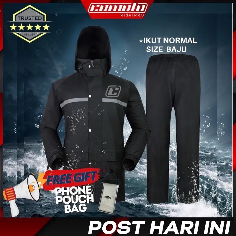 Kot Hujan Oxford Premium, COMOTO, Untuk Motosikal, Basikal, dan ...