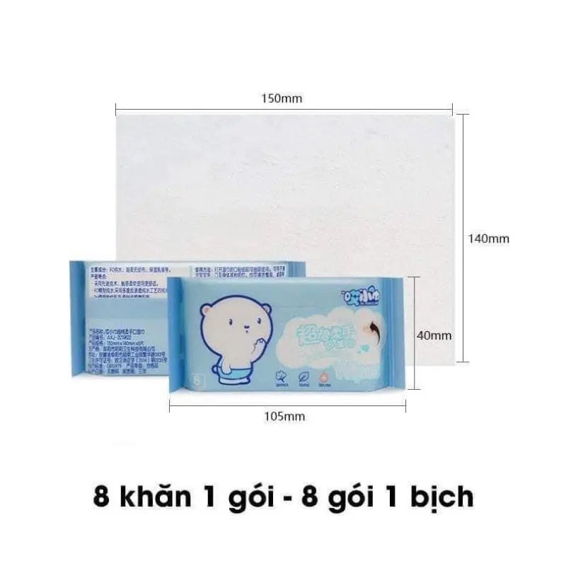 1 Bịch khăn giấy ướt mini 80 tờ THUDO không cồn an toàn mọi loại da tiện lợi dễ dàng mang theo 1