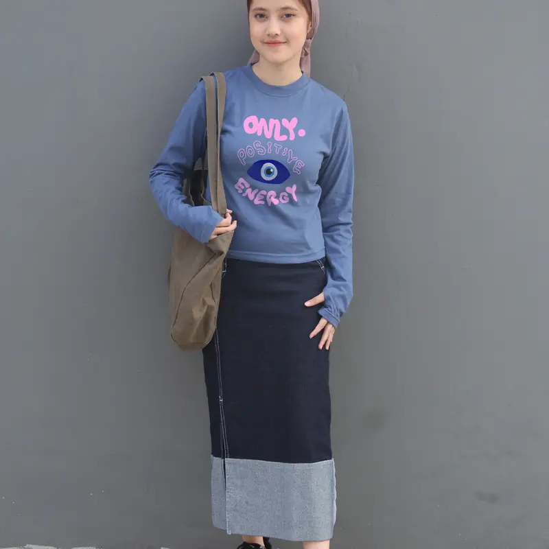ANAIRA KAOS Y2K CROP LENGAN PANJANG BINTANG LONGSLEEVE KAOS  COMBED 24s 6
