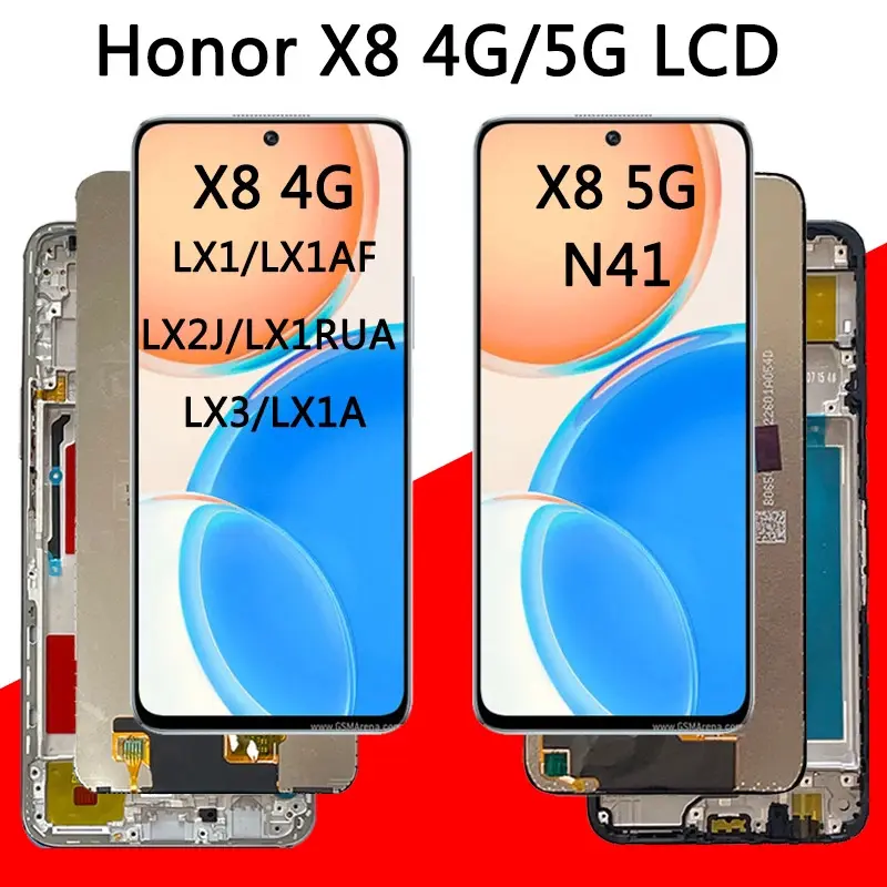 6.5 "New For Huawei Honor X8 5G LCD VNE-N41 Display Screen Touch Digitizer Panel Assembly HonorX8 TFY-LX1,LX2,LX3 Replaceme