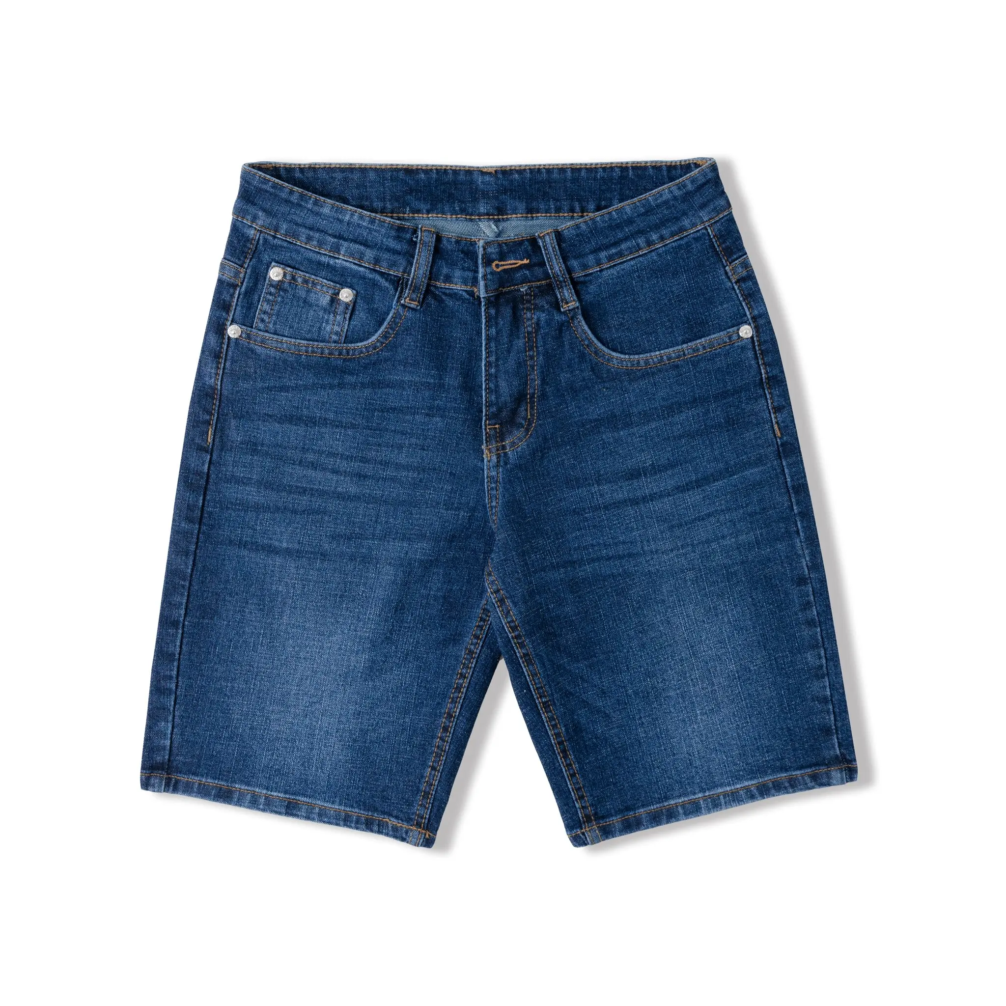 Quần short jean nam xanh đậm vừa 02 vải coton co giãn nhẹ Menswear Pants