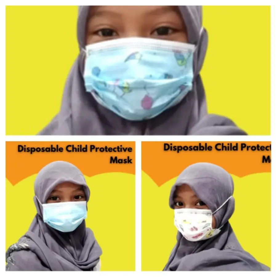 MASKER HIJAB ANAK MASKER ANAK 3PLY HIJAB SURGICAL MASK 3 PLY isi 50pc