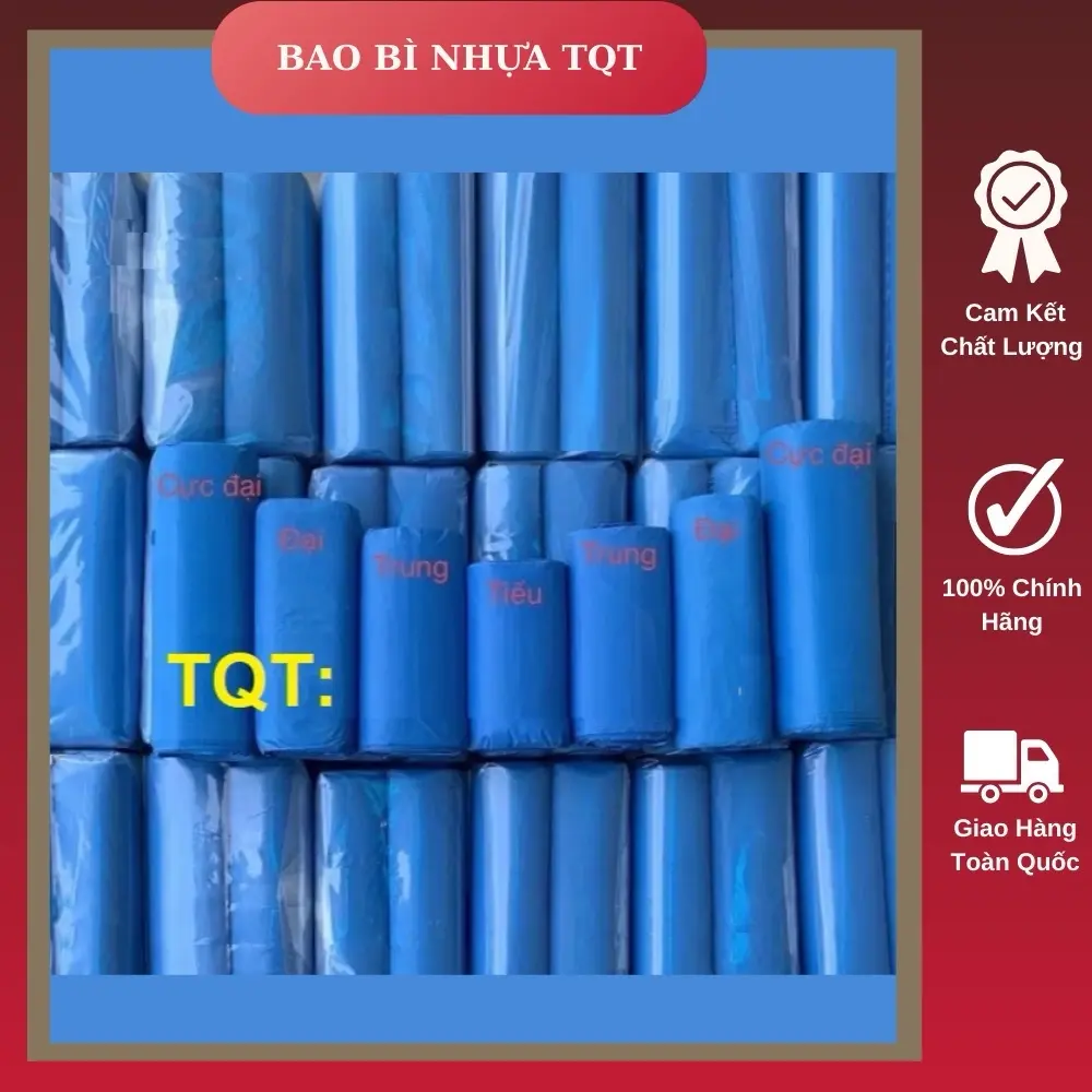 3 Cuộn Túi Rác Tự Hủy MÀU Xanh Hiệu EIG Chính Hãng, Chọn Size , 1kg 3 Cuộn, Túi Rác Cuộn Màu Xanh- Bao bì nhựa TQT