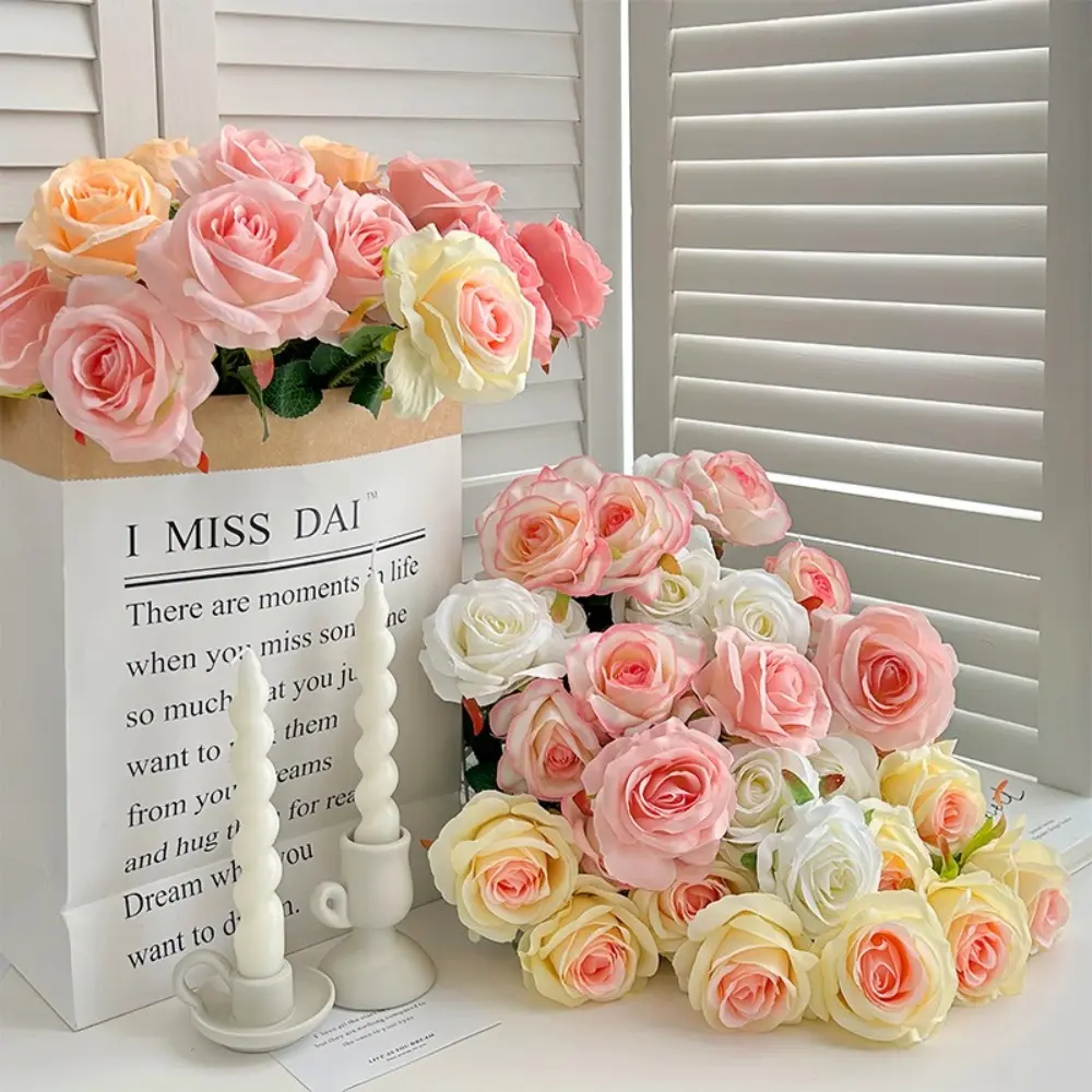Gifts Rose Bouquet 51CM Artificial Rose Flower Artificial Flower Rose Bundle Broken Ice Blue Rose Valentine's Day
