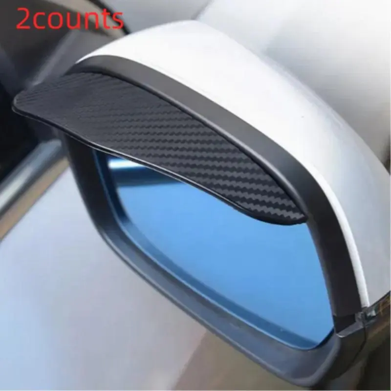 Car Side Mirror Rain Cover, Carbon Fiber Pattern Car Side Mirror Rain Cover, Universal Car Exterior Accessories for Car Decoration 0