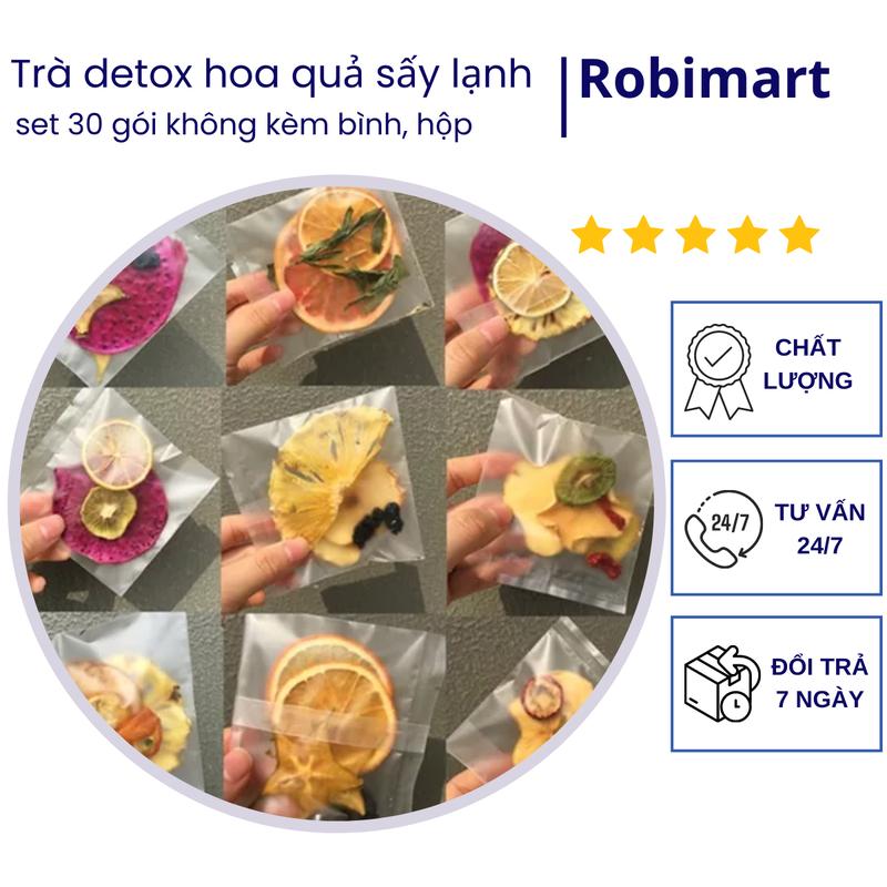 Set 30 gói trà detox hoa quả sấy khô Robi - không bình hộp túi vải - Nước Trà Tea Chè