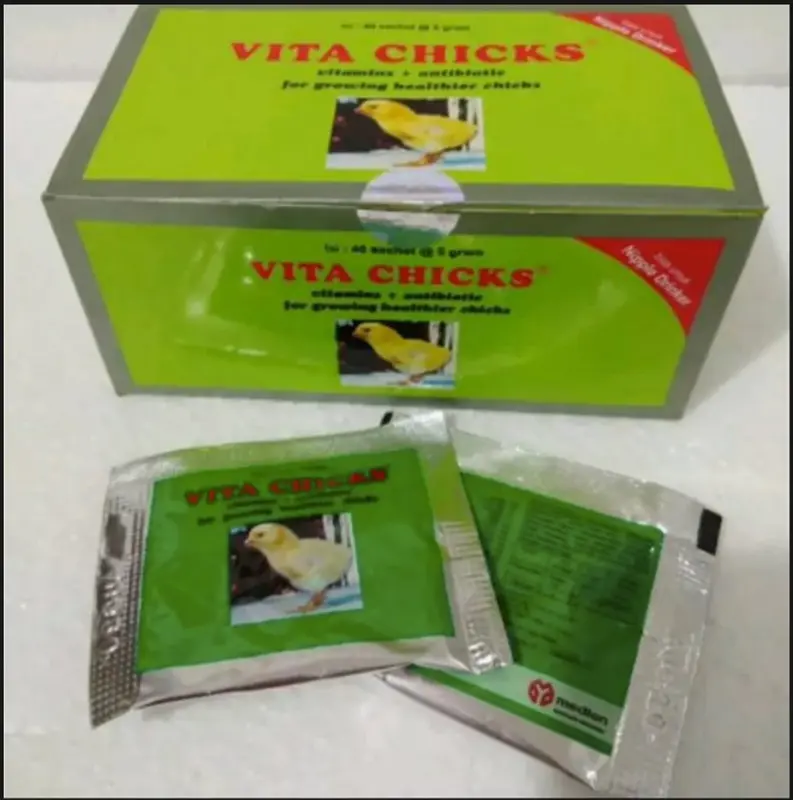VITA CHICK VITA CHICKS VITACHICKS 5 GRAM MEDION OBAT PERTUMBUHAN ANAK AYAM VITAMIN PERKEMBANGAN ANAK UNGGAS 0