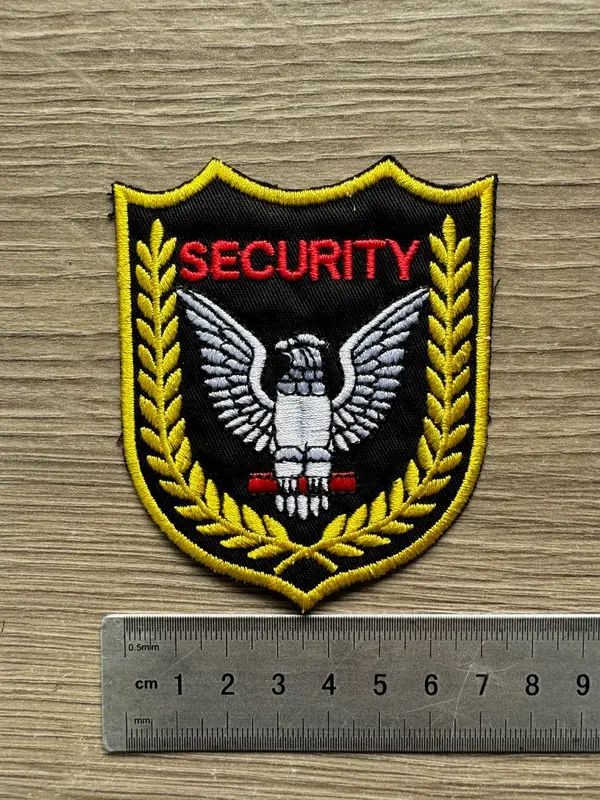 Logo Bảo Vệ, Phù hiệu áo bảo vệ, Logo Security thêu sẵn ủi lên áo thun, áo sơ mi (có keo sẵn) 5