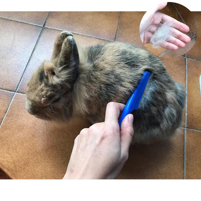 Product Introduction of 1Pc Rabbit Grooming Brush Pet Hair Remover Flea Comb Shampoo Bath Brush for Hamster Guinea Pig Rabbit Small Pet Accessories 17