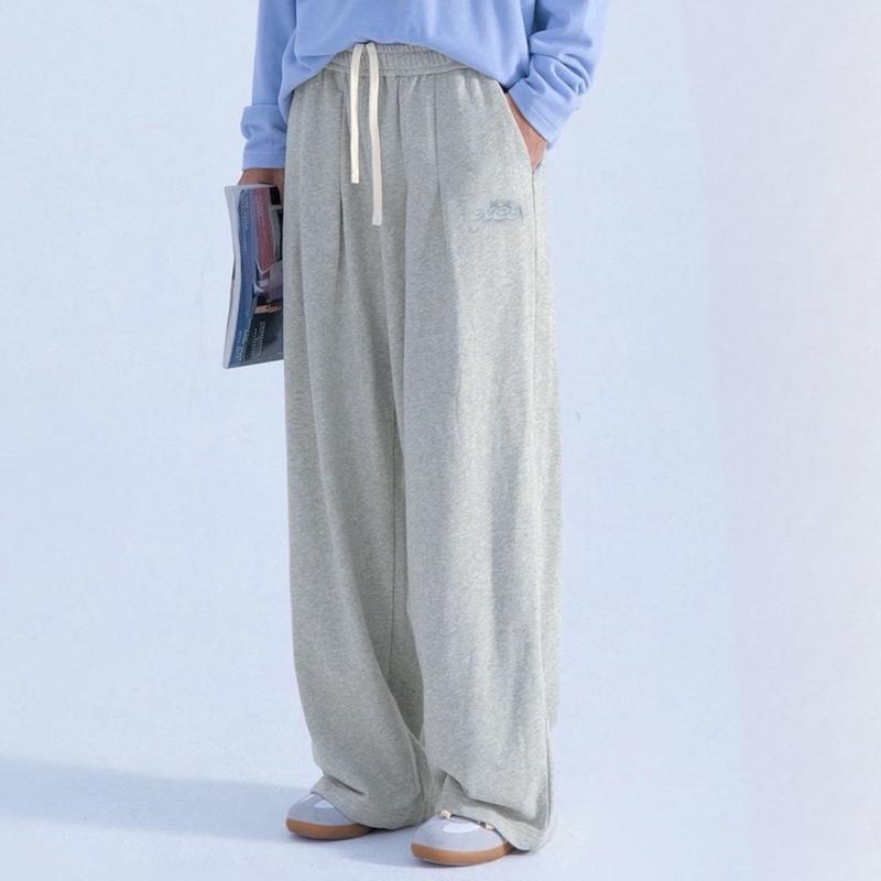 Quần Dài Ống Rộng, lưng Thấp, chất nỉ da cá NCN nam nữ mặc được Pants Women Man Menswear Đen