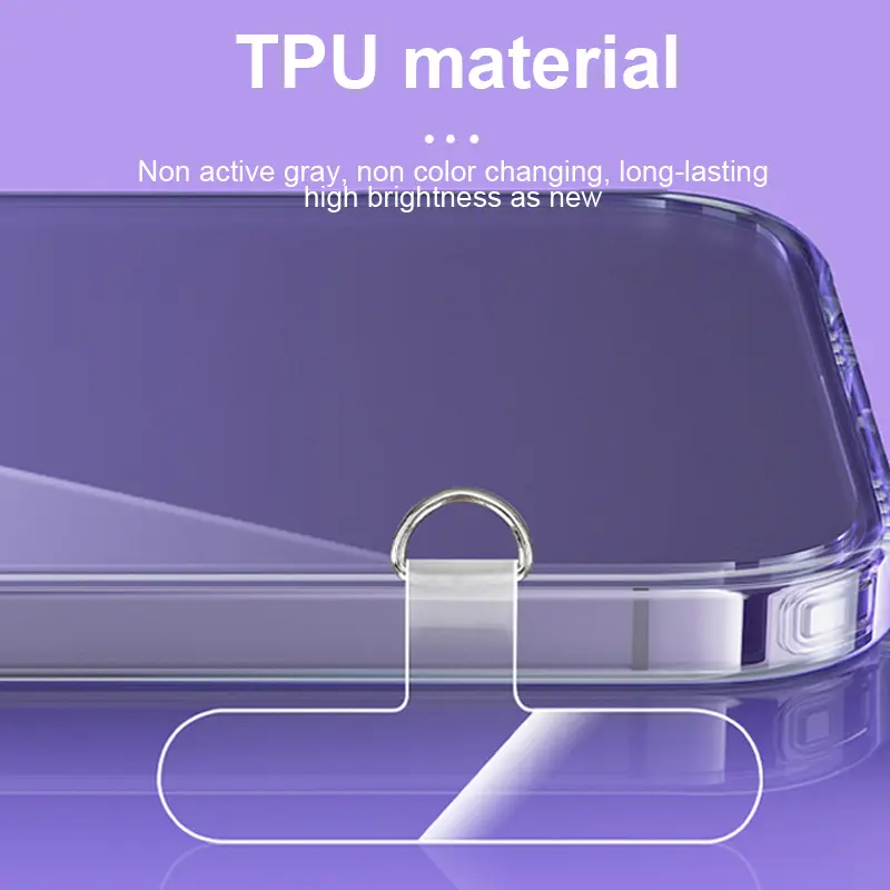 Vỏ Điện Thoại Di Động TPU, Dây Đeo Chéo, Miếng Dán Đầu Nối Đệm Trong Suốt Cao, Màng Cố Định Chống Thất Lạc, Có Dây Đeo 2