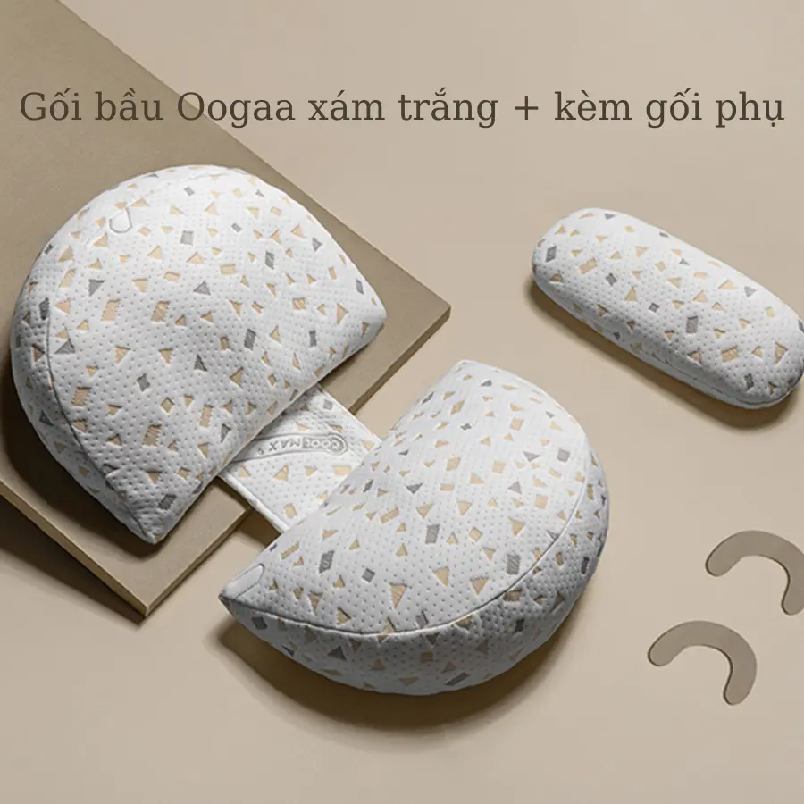 Gối Ngủ Cho Mẹ Bầu Kê Lưng Đỡ Bụng Vải Sợi Tre Mềm Mát và Dán Chỉnh Kích Thước Tiện Lợi Có Gối Phụ Kèm Theo