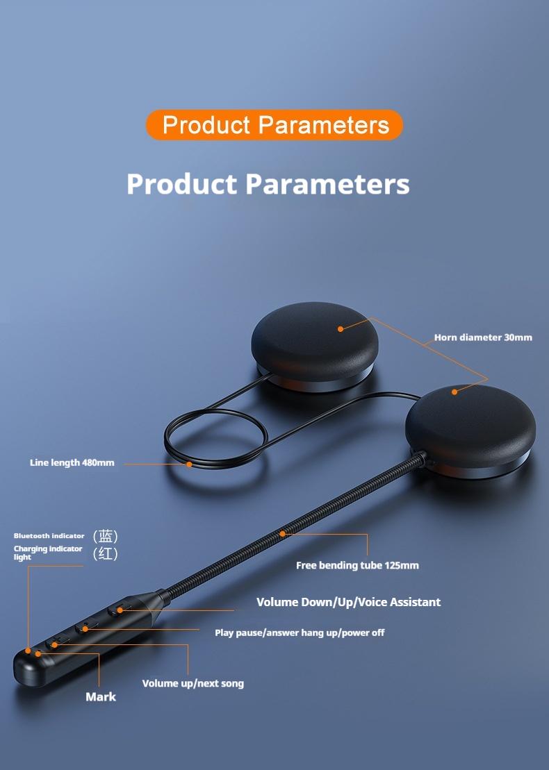 Product Introduction of Motorcycle helmet Bluetooth headset All-in-one headset with Bluetooth music headset for riding noise cancelling built-in helmet headset 9