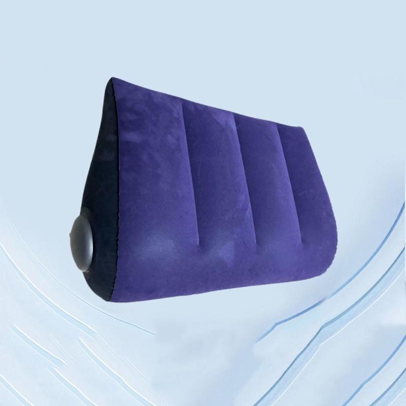 Product Introduction of New PVC Flocking Silicone Pillow Blue+Black Triangle Inflatable Pillow Soft Inflatable Magic Cushion Home Office 11