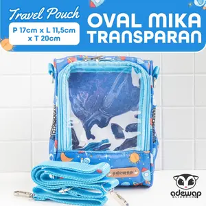 Oval Mika Transparan Travel Pouch : Tas hewan Pet Cargo untuk SG Sugar Glider