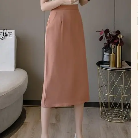 Chân váy Nữ công sở, Chân váy chữ A, Chân váy sẻ sườn V502 Women Voi