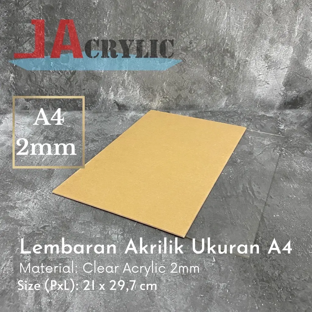 Akrilik Lembaran A4 2mm Transparan Bening / Lembaran Acrylic
