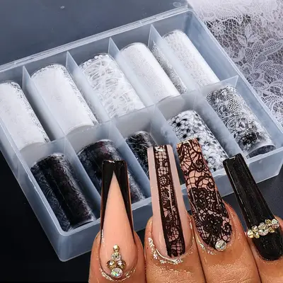 Selected Lace Decal Nails TikTok Shop
