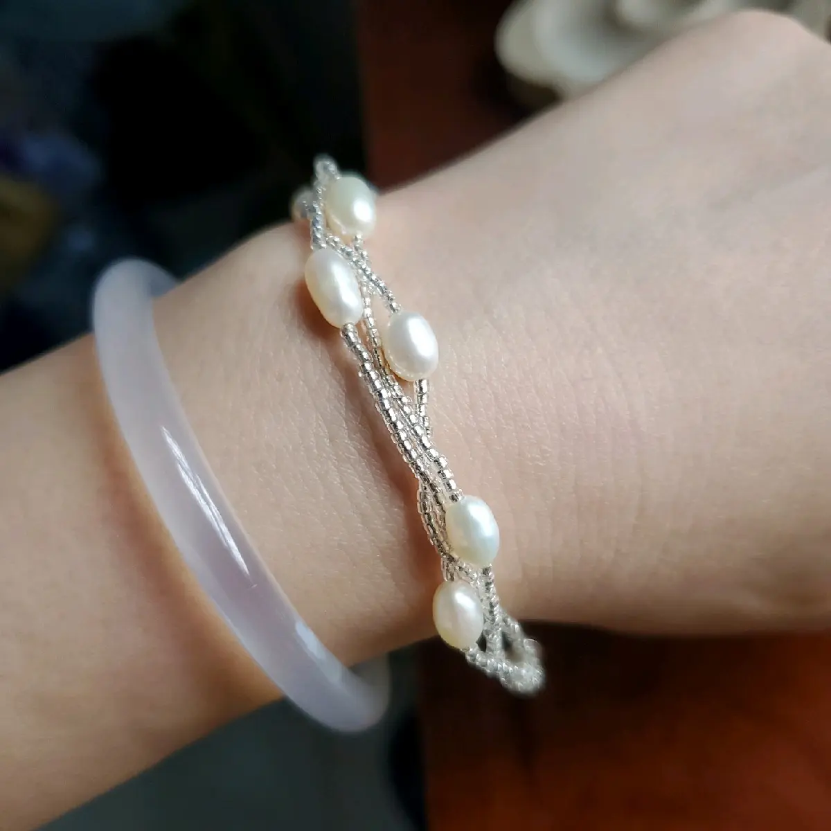 Vòng tay Ngọc trai mix 3 sợi trẻ trung xinh xắn
