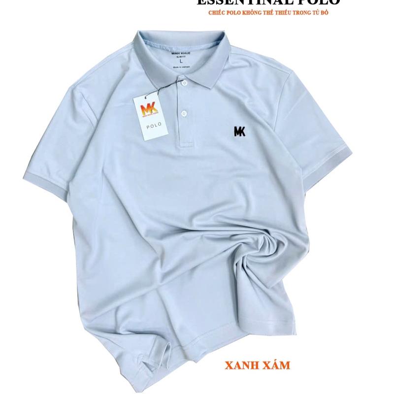 Áo polo Nam Minhkhue trơn basic, cổ bẻ logo thêu ngực , nhiều màu thoáng mát - size M-L -XL 4