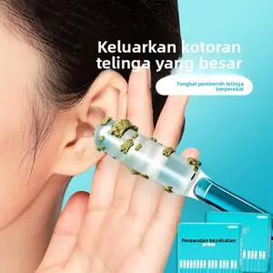 [24 Pcs/box] Pembersih Telinga Lengket Sekali Pakai Pembersih Telinga yang Dapat Digunakan Kembali Alat Pembersih Kotoran Telinga yang Lembut Pembersih Kotoran Telinga untuk Orang Tua Dewasa Anak-anak Ear Removal
