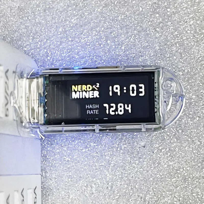 Bitcoin NerdMiner V2, Máy khai thác BTC Crypto Solo Lottery Miner, Màn hình mini, Tương tự như Luckyminer 03, Kích thước nhỏ (73KH), Cắm USB, Tương thích với Bitcoin